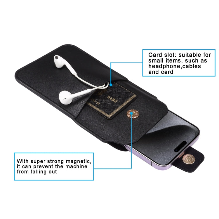 For 6.2-6.5inch Universal Ultra-Thin Wear-resistant Waist Bag Leather Phone Case