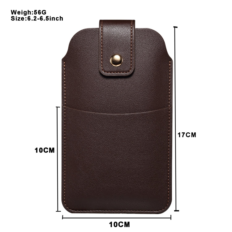 For 6.2-6.5inch Universal Ultra-Thin Wear-resistant Waist Bag Leather Phone Case