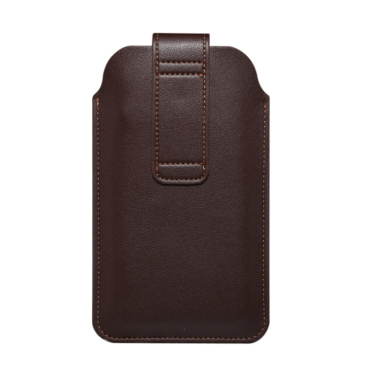 For 6.2-6.5inch Universal Ultra-Thin Wear-resistant Waist Bag Leather Phone Case