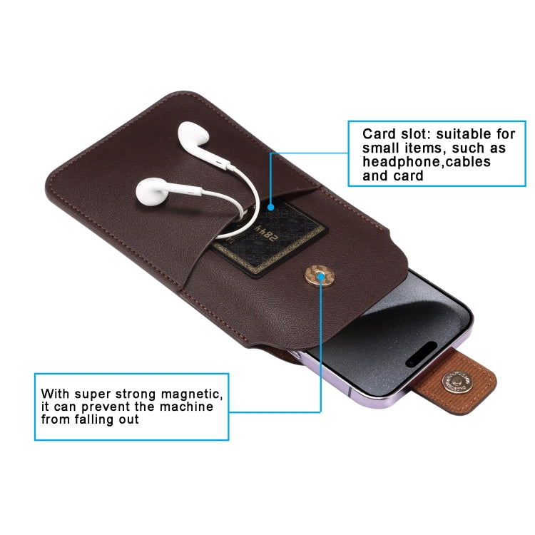 For 6.2-6.5inch Universal Ultra-Thin Wear-resistant Waist Bag Leather Phone Case