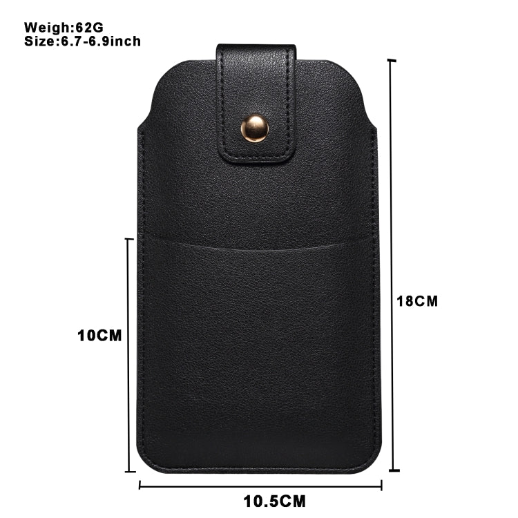 For 6.7-6.9inch Universal Ultra-Thin Wear-resistant Waist Bag Leather Phone Case