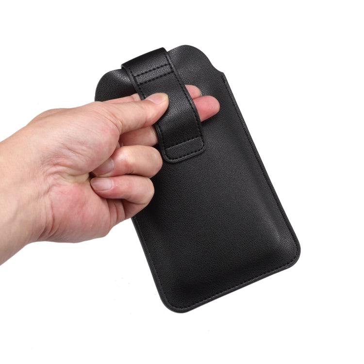 For 6.7-6.9inch Universal Ultra-Thin Wear-resistant Waist Bag Leather Phone Case