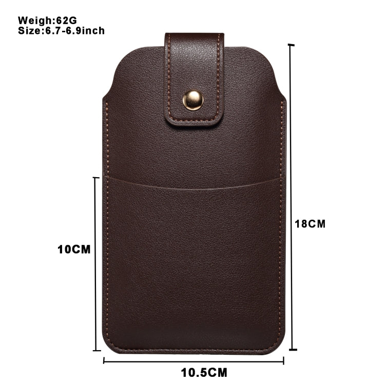 For 6.7-6.9inch Universal Ultra-Thin Wear-resistant Waist Bag Leather Phone Case