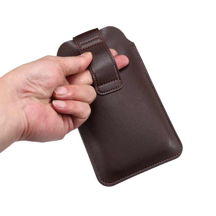 For 6.7-6.9inch Universal Ultra-Thin Wear-resistant Waist Bag Leather Phone Case