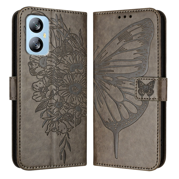 For Blackview A52 Embossed Butterfly Leather Phone Case