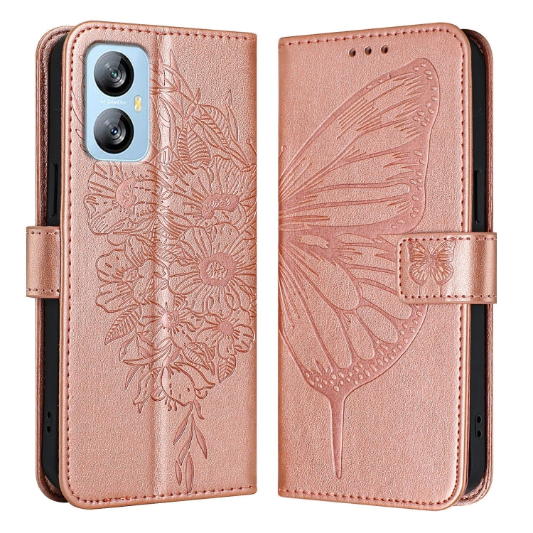 For Blackview A52 Embossed Butterfly Leather Phone Case