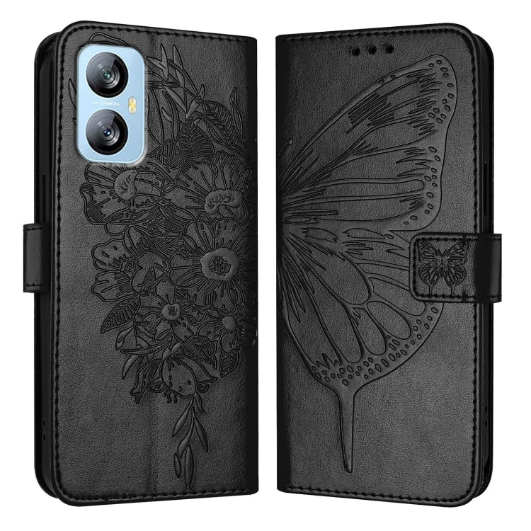 For Blackview A52 Embossed Butterfly Leather Phone Case