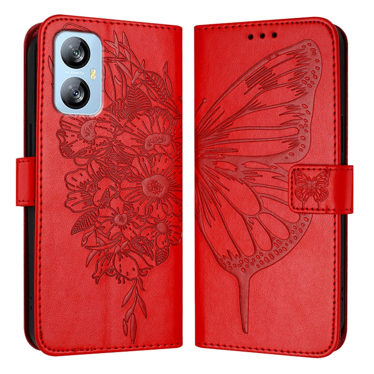 For Blackview A52 Embossed Butterfly Leather Phone Case