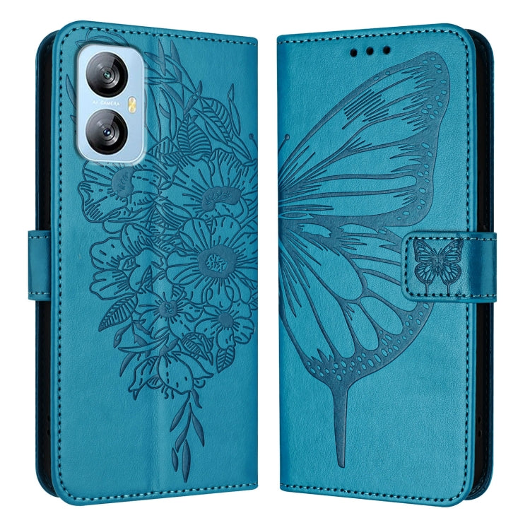 For Blackview A52 Embossed Butterfly Leather Phone Case