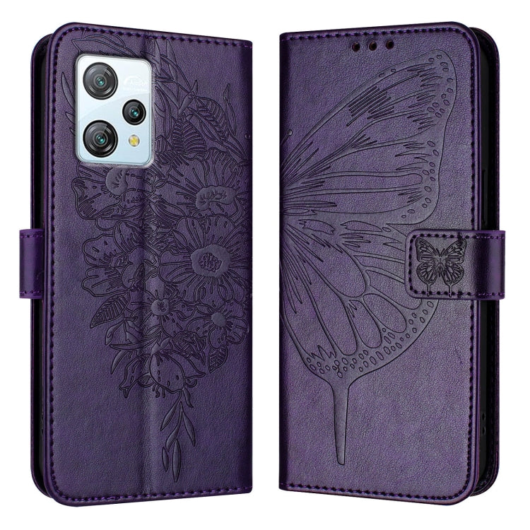 For Blackview A53 Embossed Butterfly Leather Phone Case