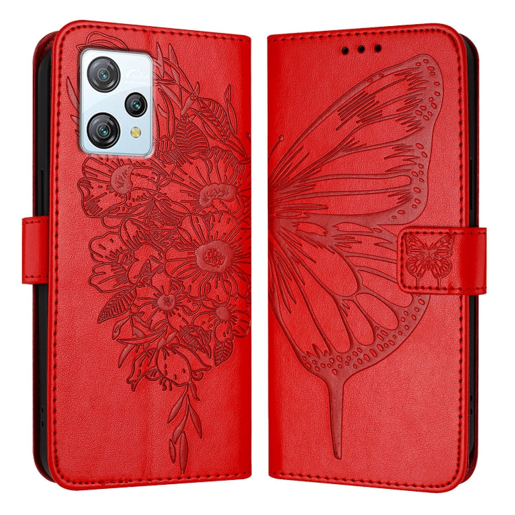 For Blackview A53 Embossed Butterfly Leather Phone Case