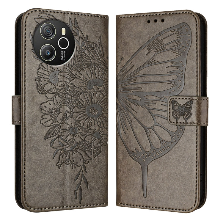 For Blackview Shark 8 Embossed Butterfly Leather Phone Case