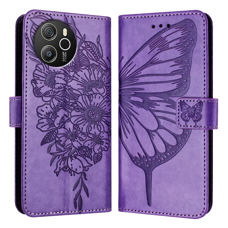 For Blackview Shark 8 Embossed Butterfly Leather Phone Case
