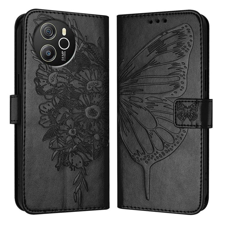 For Blackview Shark 8 Embossed Butterfly Leather Phone Case