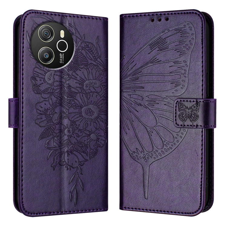 For Blackview Shark 8 Embossed Butterfly Leather Phone Case