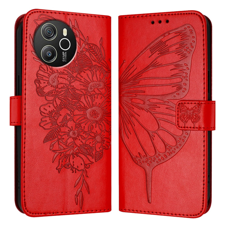 For Blackview Shark 8 Embossed Butterfly Leather Phone Case