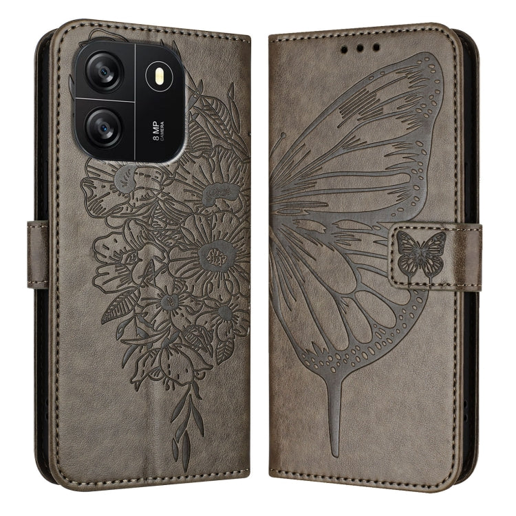 For Blackview Wave 6C Embossed Butterfly Leather Phone Case