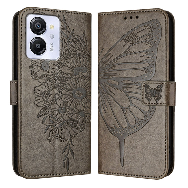 For Blackview Color 8 Embossed Butterfly Leather Phone Case