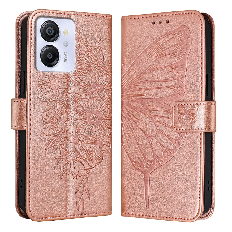 For Blackview Color 8 Embossed Butterfly Leather Phone Case