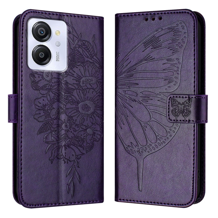 For Blackview Color 8 Embossed Butterfly Leather Phone Case