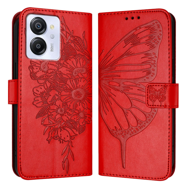 For Blackview Color 8 Embossed Butterfly Leather Phone Case