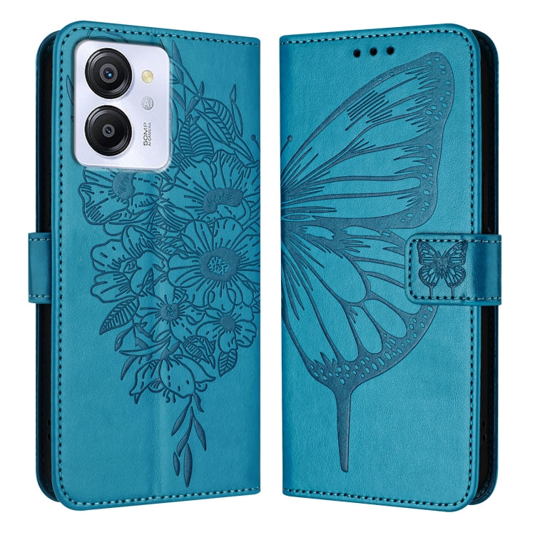 For Blackview Color 8 Embossed Butterfly Leather Phone Case