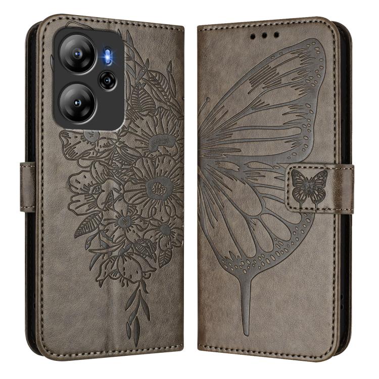 For Blackview Oscal Tiger 13 Embossed Butterfly Leather Phone Case