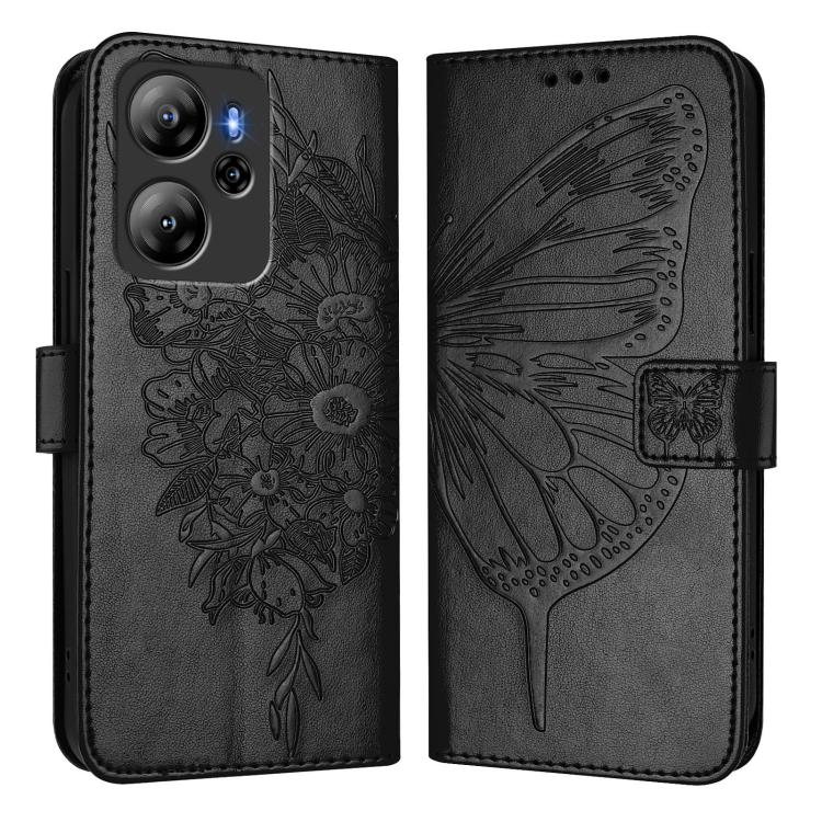 For Blackview Oscal Tiger 13 Embossed Butterfly Leather Phone Case