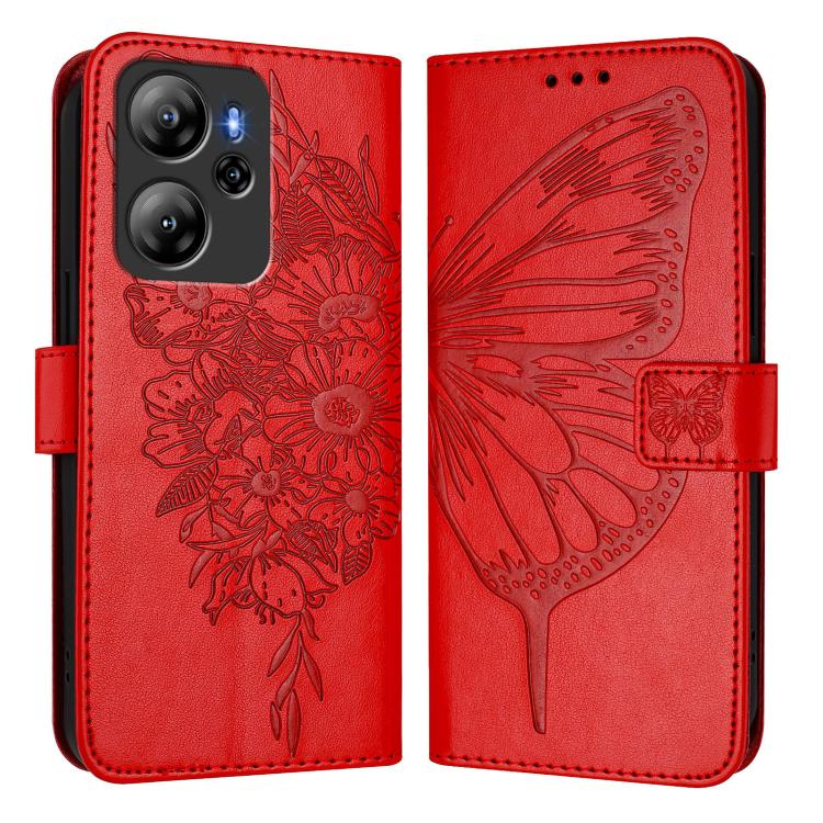 For Blackview Oscal Tiger 13 Embossed Butterfly Leather Phone Case