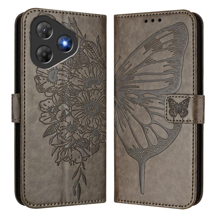 For Blackview Oscal Flat 2 / 2C Embossed Butterfly Leather Phone Case