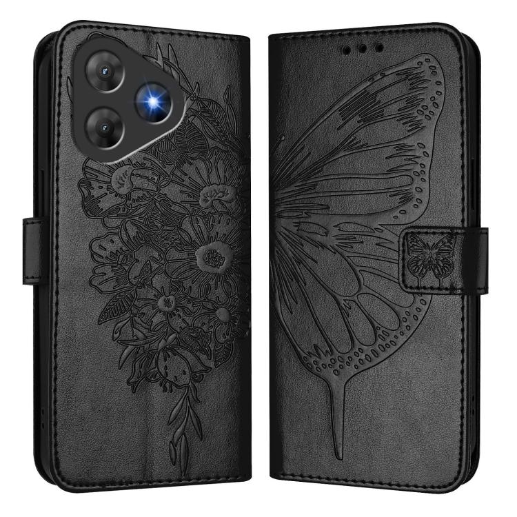 For Blackview Oscal Flat 2 / 2C Embossed Butterfly Leather Phone Case