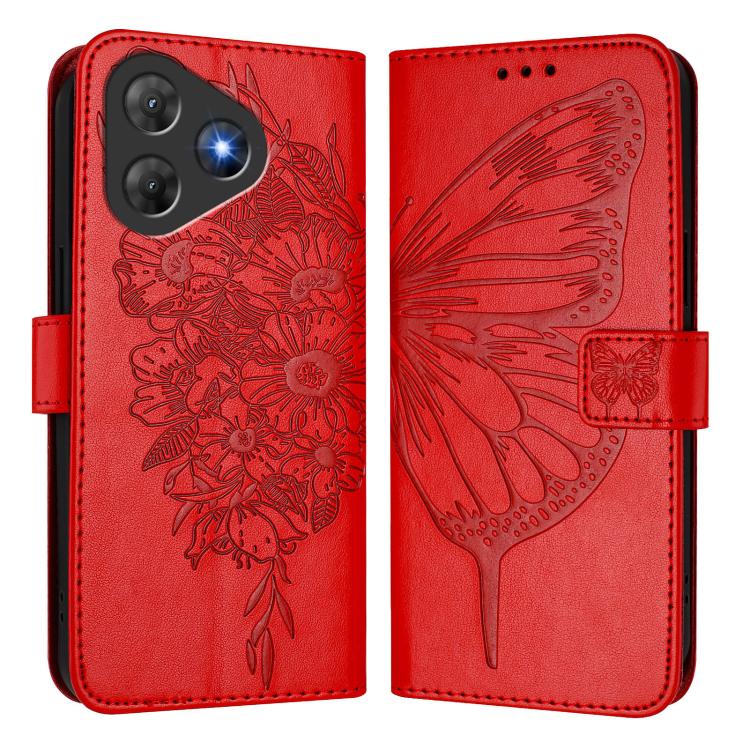 For Blackview Oscal Flat 2 / 2C Embossed Butterfly Leather Phone Case