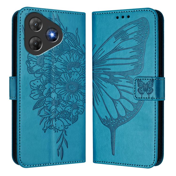 For Blackview Oscal Flat 2 / 2C Embossed Butterfly Leather Phone Case