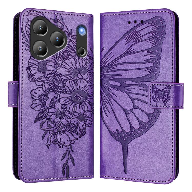 For Blackview Wave 7C Embossed Butterfly Leather Phone Case