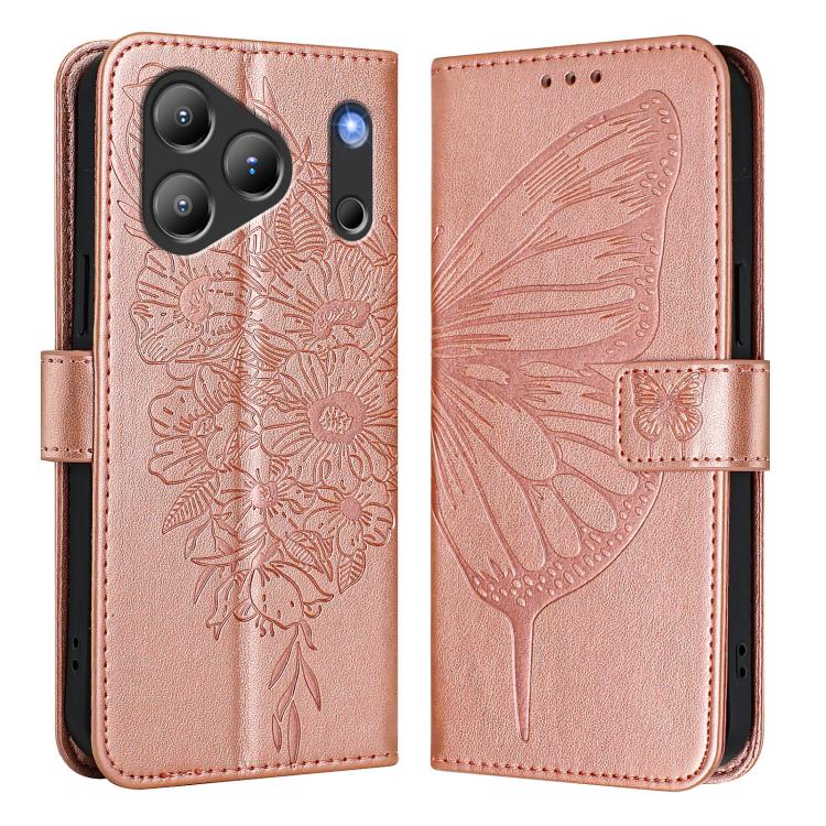 For Blackview Wave 7C Embossed Butterfly Leather Phone Case