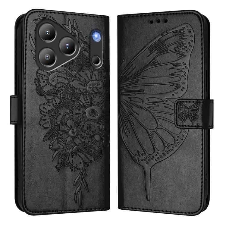 For Blackview Wave 7C Embossed Butterfly Leather Phone Case