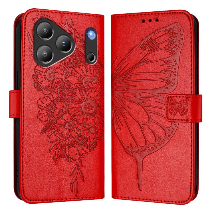 For Blackview Wave 7C Embossed Butterfly Leather Phone Case