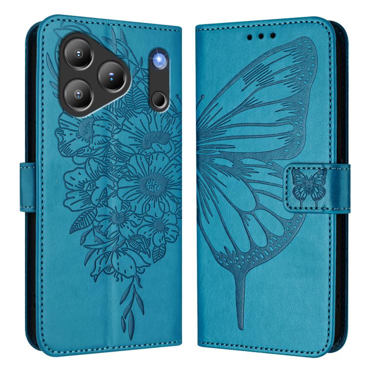 For Blackview Wave 7C Embossed Butterfly Leather Phone Case