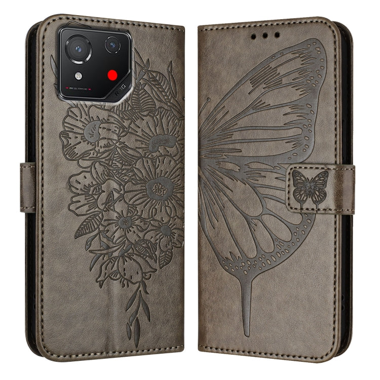 For Asus ROG Phone 8 Embossed Butterfly Leather Phone Case