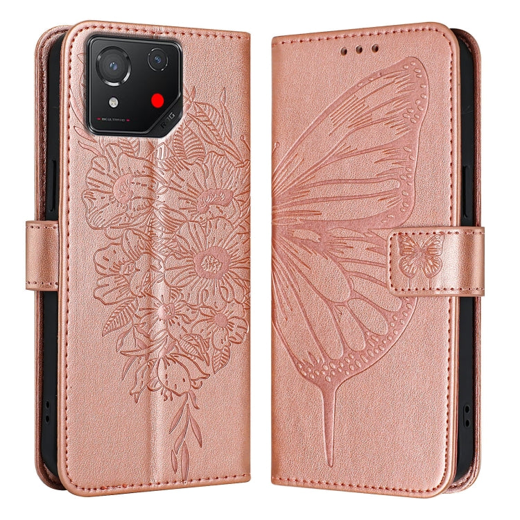 For Asus ROG Phone 8 Embossed Butterfly Leather Phone Case