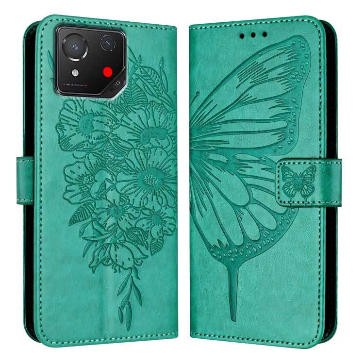 For Asus ROG Phone 8 Embossed Butterfly Leather Phone Case