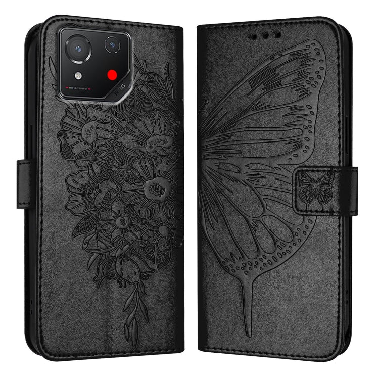 For Asus ROG Phone 8 Embossed Butterfly Leather Phone Case