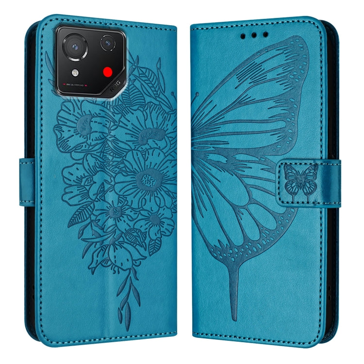 For Asus ROG Phone 8 Embossed Butterfly Leather Phone Case