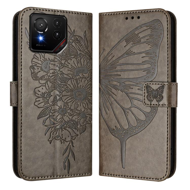 For Asus ROG Phone 9 / 9 Pro Embossed Butterfly Leather Phone Case