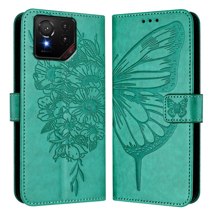 For Asus ROG Phone 9 / 9 Pro Embossed Butterfly Leather Phone Case