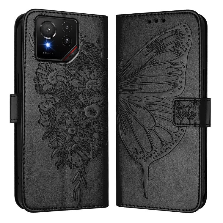 For Asus ROG Phone 9 / 9 Pro Embossed Butterfly Leather Phone Case