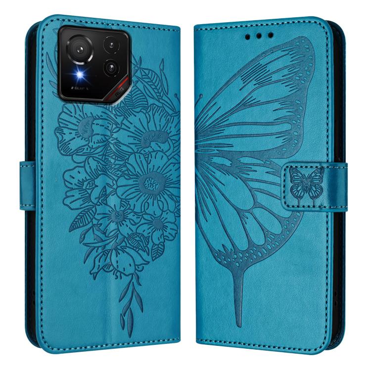 For Asus ROG Phone 9 / 9 Pro Embossed Butterfly Leather Phone Case