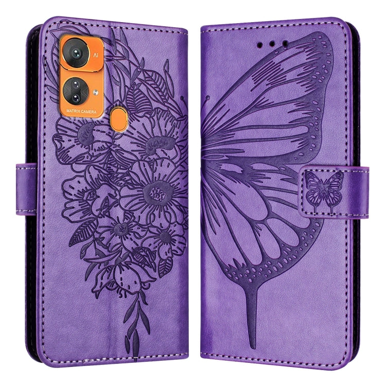 For Oukitel C33 Embossed Butterfly Leather Phone Case