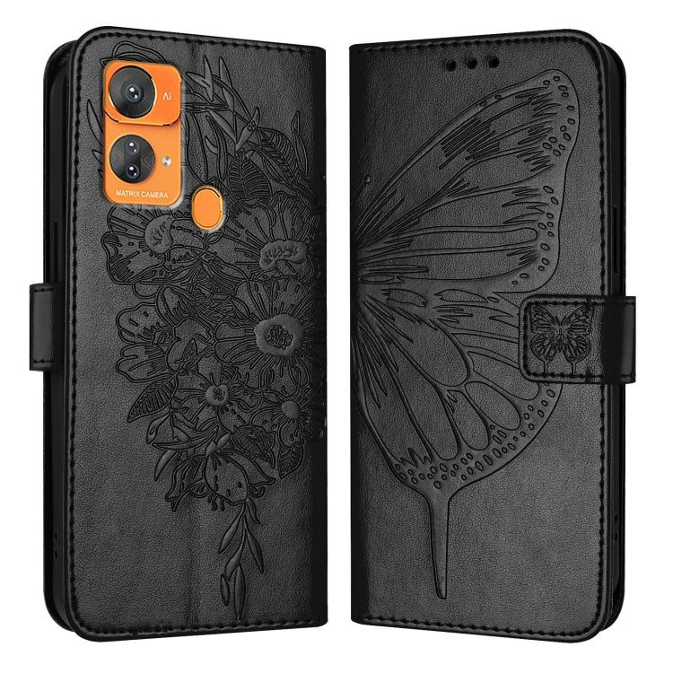For Oukitel C33 Embossed Butterfly Leather Phone Case