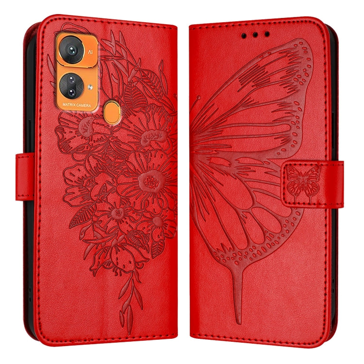 For Oukitel C33 Embossed Butterfly Leather Phone Case